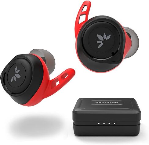 Avantree Wireless Earbuds with Ear Fins for Running Sport Workout Exercise, IPX7 Sweatproof, Bluetooth 5.0 Earphones, Comfortable Snug Fit, 120Hrs, aptX Great Sound, Volume Control - TW106 in Saudi Arabia