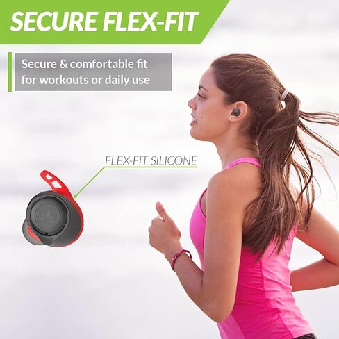 Avantree Wireless Earbuds with Ear Fins for Running Sport Workout Exercise, IPX7 Sweatproof, Bluetooth 5.0 Earphones, Comfortable Snug Fit, 120Hrs, aptX Great Sound, Volume Control - TW106 in Saudi Arabia