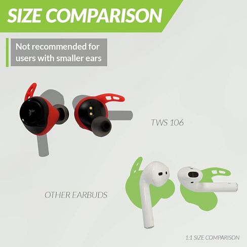 Avantree Wireless Earbuds with Ear Fins for Running Sport Workout Exercise, IPX7 Sweatproof, Bluetooth 5.0 Earphones, Comfortable Snug Fit, 120Hrs, aptX Great Sound, Volume Control - TW106 in Saudi Arabia