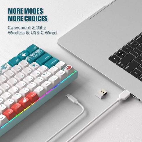 Womier M84 75% Wireless/Wired Mechanical Keyboard, Compact 84 Keys Hot Swappable Gaming Keyboard, N-Key Rollover RGB Custom Keyboard for Windows Mac PC Gamer (Coral Sea, Gateron Yellow Switch) in Kuwait