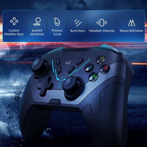 Machenike G5 Pro Tri-mode Switch Controller, USB/Bluetooth 5.0/2.4G, with Programmable Button, Joystick, Hall Trigger, Kailh Micro Switches, Switch Remote Gamepad for PC, NS, iOS, Android, TV box (Black) in Saudi Arabia