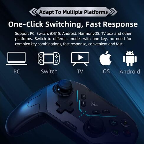 Machenike G5 Pro Tri-mode Switch Controller, USB/Bluetooth 5.0/2.4G, with Programmable Button, Joystick, Hall Trigger, Kailh Micro Switches, Switch Remote Gamepad for PC, NS, iOS, Android, TV box (Black) in Saudi Arabia
