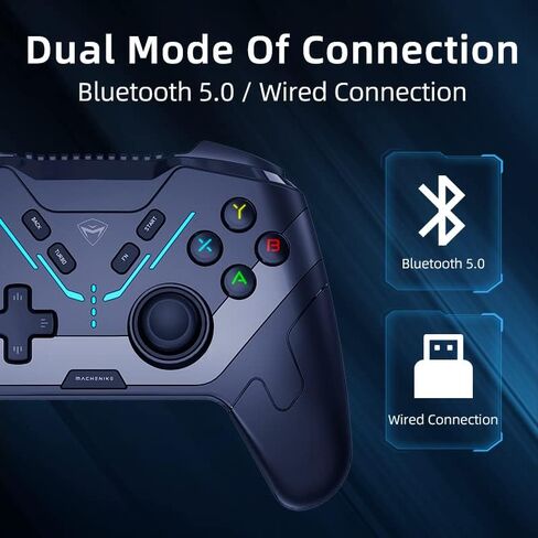 Machenike G5 Pro Tri-mode Switch Controller, USB/Bluetooth 5.0/2.4G, with Programmable Button, Joystick, Hall Trigger, Kailh Micro Switches, Switch Remote Gamepad for PC, NS, iOS, Android, TV box (Black) in Saudi Arabia