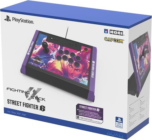 HORI PlayStation 5 Fighting Stick Alpha (Street Fighter 6 Edition) - Tournament Grade Fightstick for PS5, PS4, PC - Officially Licensed by Sony in Saudi Arabia