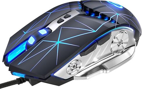 LETGOALL Silent Click Gaming Mouse, Wired Computer Mouse with RGB Backlit, 4 Adjustable DPI Up to 3200, Ergonomic Gamer Mouse with High Precision Sensor for Windows PC & Laptop in Saudi Arabia