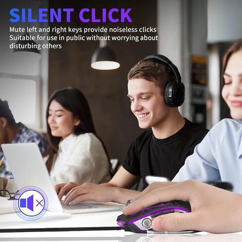 LETGOALL Silent Click Gaming Mouse, Wired Computer Mouse with RGB Backlit, 4 Adjustable DPI Up to 3200, Ergonomic Gamer Mouse with High Precision Sensor for Windows PC & Laptop in Saudi Arabia