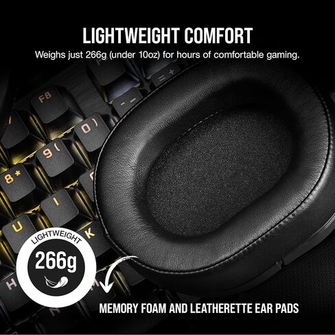 Corsair HS55 Wireless Multiplatform Lightweight Gaming Headset with Bluetooth - Dolby 7.1 Surround Sound - iCUE Compatible - PC, PS5, PS4, Nintendo Switch, Mobile - Black in Kuwait