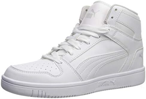 Puma Rebound Layup Sneaker, White Black-High Risk Red, 4.5 US Unisex Big Kid in Kuwait