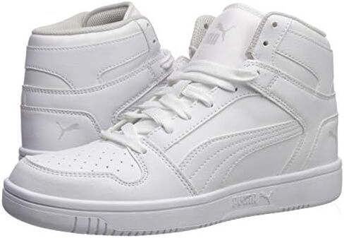 Puma Rebound Layup Sneaker, White Black-High Risk Red, 4.5 US Unisex Big Kid in Kuwait