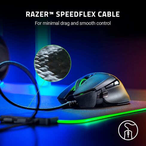 ماوس الألعاب السلكي Razer Basilisk v2: مستشعر بصري 20K DPI، أسرع مفتاح ماوس للألعاب، إضاءة Chroma RGB، 11 زرًا قابلاً للبرمجة، أسود كلاسيكي in Saudi Arabia