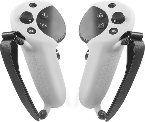 Silicone Grip Cover for Meta Quest Pro, Protector Cover Compatible with Meta Quest Pro Accessories Touch Controller Grips with Knuckle Straps (Black) in Saudi Arabia