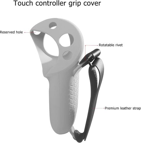 Silicone Grip Cover for Meta Quest Pro, Protector Cover Compatible with Meta Quest Pro Accessories Touch Controller Grips with Knuckle Straps (Black) in Saudi Arabia