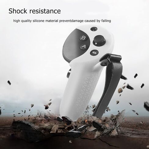 Silicone Grip Cover for Meta Quest Pro, Protector Cover Compatible with Meta Quest Pro Accessories Touch Controller Grips with Knuckle Straps (Black) in Saudi Arabia
