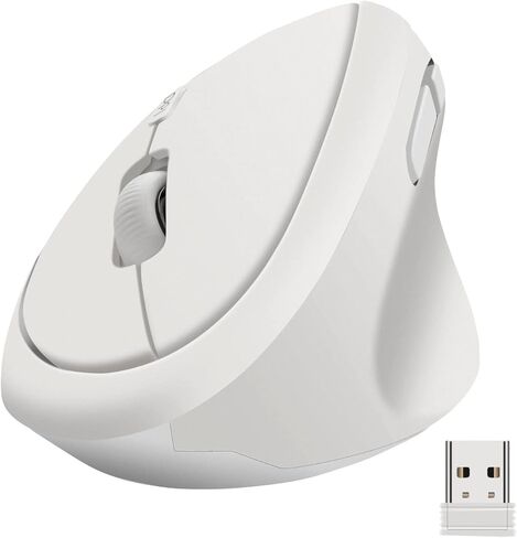 ماوس لاسلكي عمودي 2.4G، ماوس بصري مريح، 800 / 1200 /1600 نقطة في البوصة، 6 أزرار للكمبيوتر المحمول، سطح المكتب، الكمبيوتر الشخصي، الكمبيوتر، المكتب (أسود) in Kuwait