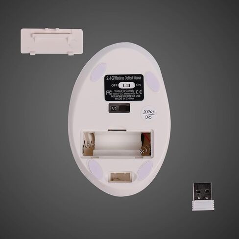 ماوس لاسلكي عمودي 2.4G، ماوس بصري مريح، 800 / 1200 /1600 نقطة في البوصة، 6 أزرار للكمبيوتر المحمول، سطح المكتب، الكمبيوتر الشخصي، الكمبيوتر، المكتب (أسود) in Kuwait