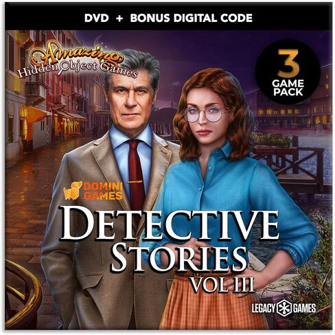 Legacy Games ألعاب الأشياء المخفية المذهلة للكمبيوتر الشخصي: Detective Stories Vol. 2 (3 حزمة ألعاب) - قرص DVD للكمبيوتر الشخصي مع رموز التنزيل الرقمية in Saudi Arabia