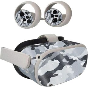 MightySkins Glossy Glitter Skin Compatible With Oculus Quest 2 - Gray Camouflage | Protective, Durable High-Gloss Glitter Finish | Easy to Apply, Remove, and Change Styles | Made in The USA in Kuwait