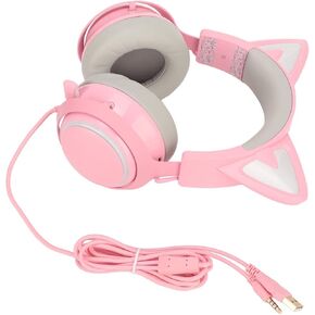 Dilwe Cat Ear Headset Gaming Headsets for PS5//PC, Cat Ear Headset PC Gaming Headphones with Mic 3 Sound Effects, RGB Lighting for Girls, Women, for PC Game Cellphone Laptop in Saudi Arabia