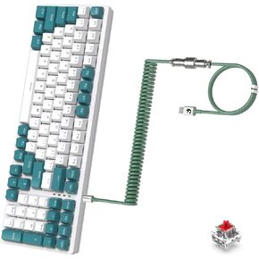 لوحة مفاتيح الألعاب الميكانيكية ZIYOU LANG K3 98 مفتاحًا مع لوحة أرقام Chroma RGB مضيئة ومقاومة للماء ومضادة للظلال NKRO لوحة معدنية قديمة من النوع C للكمبيوتر الشخصي/Mac Gamer Typist Optical Clicky Blue Switch