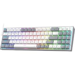 Redragon K631 Gery 65% Wired RGB Gaming Keyboard, 68 Keys Compact Mechanical Keyboard w/100% Hot-Swap Socket, Free-Mod Plate Mounted PCB & Dedicated Arrow Keys, Quiet Red Switch in Saudi Arabia