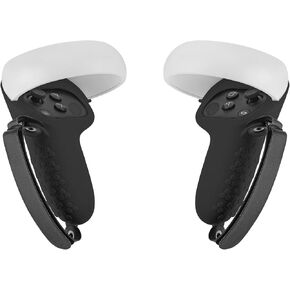 Geekria Touch Controller Grip Cover Compatible with Mate/Oculus Quest 2, VR Anti-Throw Handle Grip Silicone Sleeve with Adjustable Hand Strap, Controller Caps (Black) in Saudi Arabia