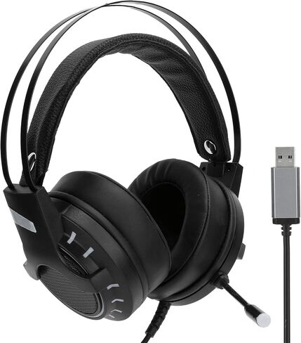 hoopoocolor K3 Gaming Headset, 7.1 Surround Sound, Noise Canceling HD Microphone with Microphone, LED Light Surround Sound Headset, Plug and Play for PC Computer Service in Saudi Arabia
