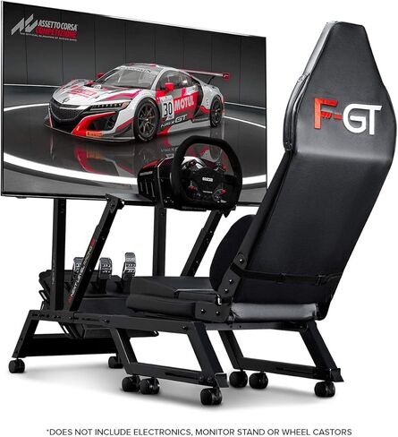 Next Level Racing F-GT Racing Simulator Cockpit. Formula and GT racing simulator cockpit compatible with Thrustmaster, Fanatec, Moza Racing on PC, Xbox and PS in Saudi Arabia