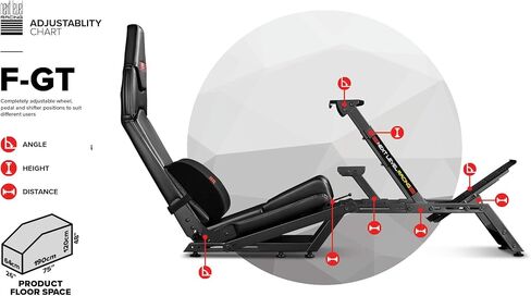 Next Level Racing F-GT Racing Simulator Cockpit. Formula and GT racing simulator cockpit compatible with Thrustmaster, Fanatec, Moza Racing on PC, Xbox and PS in Saudi Arabia
