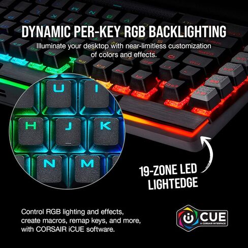 لوحة مفاتيح الألعاب السلكية الميكانيكية Corsair K95 RGB PLATINUM XT - مفاتيح سرعة Cherry MX - أغطية مفاتيح PBT مزدوجة اللقطة - متوافقة مع iCUE - تخطيط QWERTY NA - أسود in Saudi Arabia