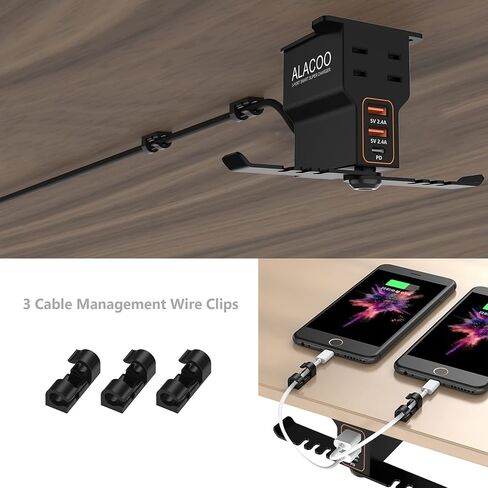 Headphone Stand with USB Charger /1 Type-c/2 2-Prong AC Outlet Power Strips/3 Under Desk Headset Holder Mount Suitable for Gamers Gifts Desk Gaming Accessories in Saudi Arabia