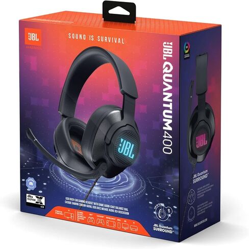 JBL Quantum 400 - Wired Over-Ear Gaming Headphones with USB and Game-Chat Balance Dial - Black in Saudi Arabia