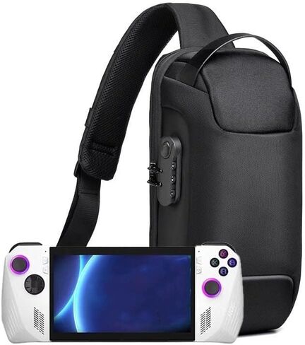Case Bag Compatible for ROG Ally, Travel Carry Storage Bag for Gaming Console Accessories Anti-Theft Portable Shell Box Protective Hard Cover Backpack Sleeve (Black) in Saudi Arabia