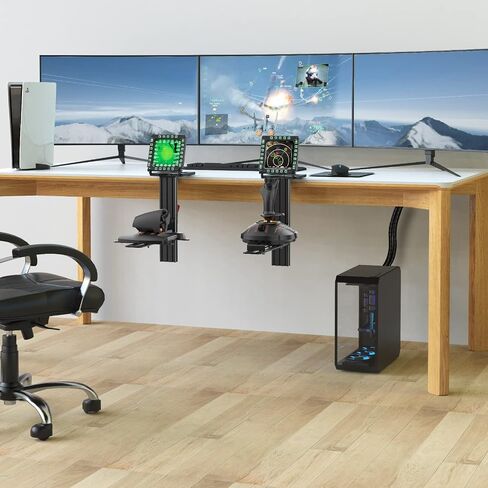 حامل مكتب Hotas لعصا التحكم في جهاز محاكاة الطيران، وأنظمة الخانق وهوتاس، متوافق مع Logitech X56، X52، X52 Pro، Thrustmaster T-Flight Hotas، T 16000M، TCA، عصا التحكم Airbus - عبوتان in Kuwait
