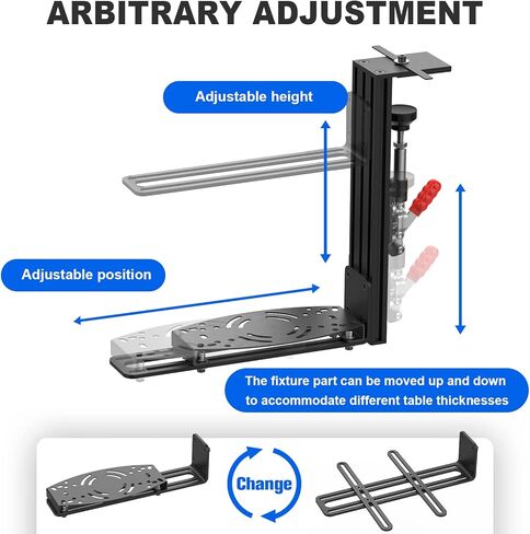 حامل مكتب Hotas لعصا التحكم في جهاز محاكاة الطيران، وأنظمة الخانق وهوتاس، متوافق مع Logitech X56، X52، X52 Pro، Thrustmaster T-Flight Hotas، T 16000M، TCA، عصا التحكم Airbus - عبوتان in Saudi Arabia