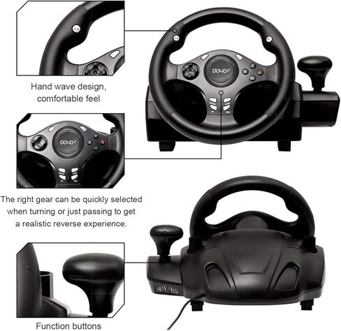 عجلة سباق الألعاب DOYO 1080° مع دواسات ومحول، عجلة قيادة للكمبيوتر الشخصي وXbox One وXbox Series 360 وPS4 وPS3 ونينتندو سويتش in Kuwait