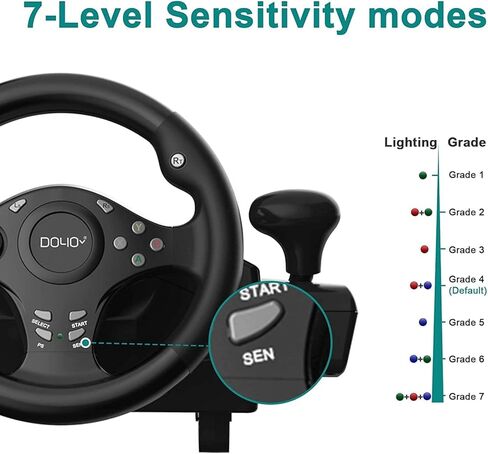 عجلة سباق الألعاب DOYO 1080° مع دواسات ومحول، عجلة قيادة للكمبيوتر الشخصي وXbox One وXbox Series 360 وPS4 وPS3 ونينتندو سويتش in Kuwait