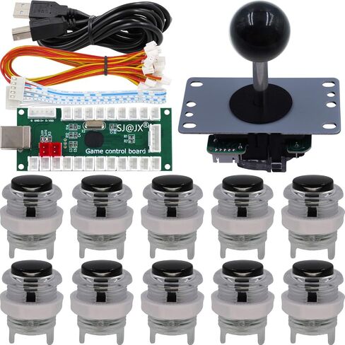 SJ@JX Arcade Game Controller DIY Kit Microswitch Button 4&8 Way Joystick Zero Delay USB Encoder Fighting Stick Handles Console for PC MAME Raspberry Pi Retropie in Kuwait
