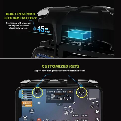 Acogedor Mobile Game Controller for PUBG/Fortnite/Rules of Survival, Mobile Gaming Triggers for Android, iOS Phone, Automatic High Frequency Click in Kuwait