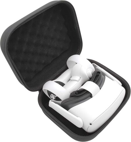 CASEMATIX Mighty and Compact Slim Hard Shell VR Headset Case Compatible with Meta Quest 3S and Quest 3 VR Headset and Accessories, Not Compatible with Elite Strap in Kuwait