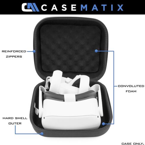 CASEMATIX Mighty and Compact Slim Hard Shell VR Headset Case Compatible with Meta Quest 3S and Quest 3 VR Headset and Accessories, Not Compatible with Elite Strap in Kuwait