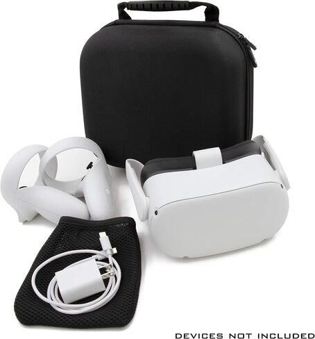 CASEMATIX Mighty and Compact Slim Hard Shell VR Headset Case Compatible with Meta Quest 3S and Quest 3 VR Headset and Accessories, Not Compatible with Elite Strap in Kuwait
