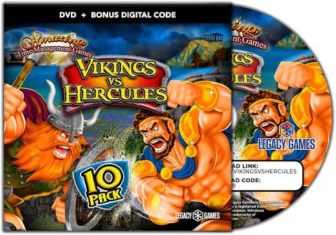 Legacy Games Time Management Games for PC: Vikings vs. Hercules (10 Game Pack) - PC DVD with Digital Download Codes in Saudi Arabia