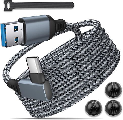 كابل وصلة Smasener بطول 16 قدم لـ Oculus/Meta Quest 2/1 وPC/Steam VR، USB مضفر 3.2 A إلى C متوافق مع كابل وصلة Oculus Quest 2، نقل بيانات الكمبيوتر عالي السرعة، شحن سريع لسماعات VR in Kuwait