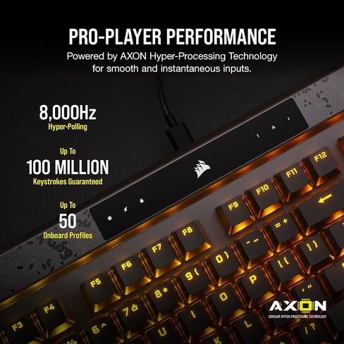Corsair K70 MAX RGB Magnetic-Mechanical Wired Gaming Keyboard - Adjustable Actuation MGX Switches - PBT Double-Shot Keycaps - iCUE Compatible - QWERTY NA Layout - Steel Gray in Saudi Arabia