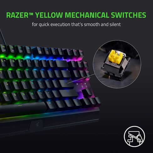 Razer BlackWidow V3 Tenkeyless TKL Mechanical Gaming Keyboard: Green Mechanical Switches - Tactile & Clicky - Chroma RGB Lighting - Compact Form Factor - Programmable Macros in Saudi Arabia