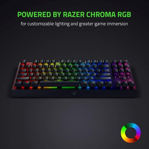 Razer BlackWidow V3 Tenkeyless TKL Mechanical Gaming Keyboard: Green Mechanical Switches - Tactile & Clicky - Chroma RGB Lighting - Compact Form Factor - Programmable Macros in Saudi Arabia