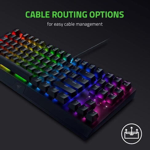 لوحة مفاتيح الألعاب الميكانيكية Razer BlackWidow V3 TKL، مفاتيح صفراء، أسود | المفاتيح الميكانيكية الخطية والصامتة، وإضاءة Chroma RGB، وعامل الشكل المدمج، ووحدات الماكرو القابلة للبرمجة in Kuwait
