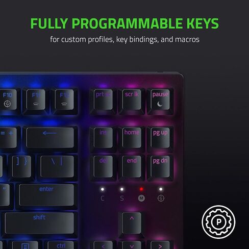 لوحة مفاتيح الألعاب الميكانيكية Razer BlackWidow V3 TKL، مفاتيح صفراء، أسود | المفاتيح الميكانيكية الخطية والصامتة، وإضاءة Chroma RGB، وعامل الشكل المدمج، ووحدات الماكرو القابلة للبرمجة in Kuwait