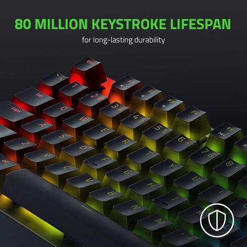 لوحة مفاتيح الألعاب الميكانيكية Razer BlackWidow V3 TKL، مفاتيح صفراء، أسود | المفاتيح الميكانيكية الخطية والصامتة، وإضاءة Chroma RGB، وعامل الشكل المدمج، ووحدات الماكرو القابلة للبرمجة in Kuwait