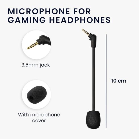 kwmobile Microphone Compatible with Kingston HyperX Flight/Flight S - Replacement Mic for Gaming Headphones - Black in Saudi Arabia